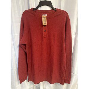 Duluth Trading Co Shirt New Men's Red Med Trim Fit Longtail Waffle Henley